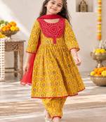 Girls yellow flare suit set