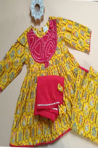 Girls yellow flare suit set