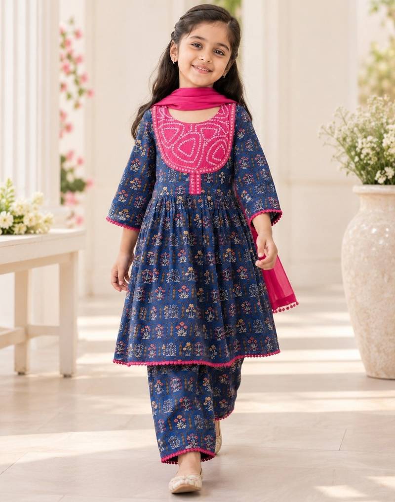 Navy blue kurta set