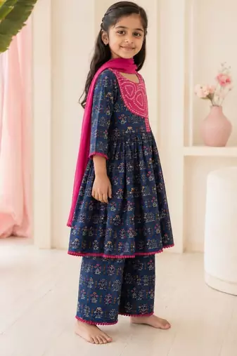 Navy blue kurta set