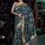 teal viscose silk blend with 3d weaved pallu festival wear saree