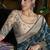 teal viscose silk blend with 3d weaved pallu festival wear saree