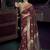 maroon viscose silk blend with 3d weaved pallu festival wear saree