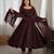 Dark brown anarkali gown for women with designer golden border dupatta