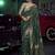 dark green viscose silk blend with 3d weaved pallu festival wear saree