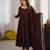 Dark brown anarkali gown for women with designer golden border dupatta