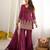 Designer burgundy embroidered kurta pent with matching dupatta