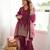 Designer burgundy embroidered kurta pent with matching dupatta