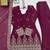 Designer burgundy embroidered kurta pent with matching dupatta