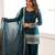 elegant rama kurta patiala set with embroidered border dupatta