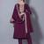 WINE EMBROIDERY ZARI WORK FABRIC SILK BLEND WOMENS ETHNIC WEAR KURTI PANT DUPATTA 