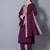 WINE EMBROIDERY ZARI WORK FABRIC SILK BLEND WOMENS ETHNIC WEAR KURTI PANT DUPATTA 