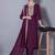 WINE EMBROIDERY ZARI WORK FABRIC SILK BLEND WOMENS ETHNIC WEAR KURTI PANT DUPATTA 