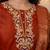 ORANGE MULIT THRADE EMBRODEIRY WORK FABRIC COTTON BLEND WOMEN KURTI 3PCS SET