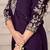 PURPLE MULIT THRADE EMBRODEIRY WORK FABRIC COTTON BLEND WOMEN KURTI 3PCS SET