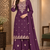 Royal Plum Embroidered Sharara Suit Set with Dupatta