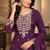 Royal Plum Embroidered Sharara Suit Set with Dupatta