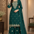 Elegant Emerald Green Embroidered Sharara Suit Set with Dupatta
