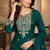 Elegant Emerald Green Embroidered Sharara Suit Set with Dupatta