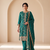Teal Green Embroidered Pakistani Suit with Dupatta
