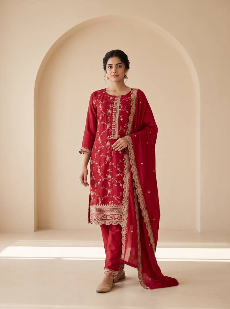 Premium red color Ethnic Wear Collection