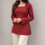 Women's Rayon Ajrakh Printed Jaipuri  Short Maroon Kurti