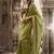 olive  zari tissue lace work festive wear saree