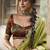 olive  zari tissue lace work festive wear saree