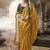 mustard  zari tissue lace work festive wear saree