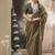 khaki zari tissue lace work festive wear saree