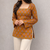Women's Rayon Ajrakh Printed Jaipuri  Short Orange Kurti