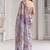 Lavender star georgette sequence & mirror work saree with unstitched blouse