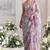 Lavender star georgette sequence & mirror work saree with unstitched blouse