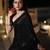 Black party wear soft georgette sequin work saree