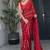 Red cocktail party wear soft georgette sequin work saree