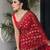 Red cocktail party wear soft georgette sequin work saree