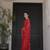 Red cocktail party wear soft georgette sequin work saree