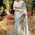 Grey cocktail party wear soft georgette sequin work saree