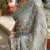 Grey cocktail party wear soft georgette sequin work saree