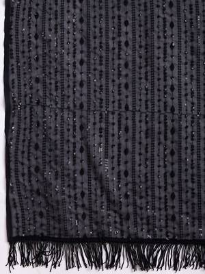 Blacki party wear soft georgette sequin work saree with latkans 4
