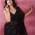 Black party wear soft georgette sequin work saree