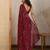 Maroon party wear soft georgette sequin work saree