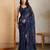 Navy Blue party wear soft georgette sequin work saree