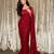 Red party wear soft georgette sequin work saree