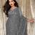 Grey party wear soft georgette sequin work saree