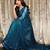 Teal party wear soft georgette sequin work saree