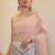Peach party wear soft georgette sequin saree with plain blouse
