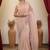 Peach party wear soft georgette sequin saree with plain blouse
