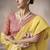 yellow cotton blend woven pallu tassels casaul wear saree