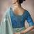 sky blue cotton blend woven pallu tassels casaul wear saree
